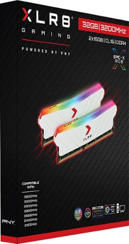 PNY - XLR8 Gaming EPIC-X MD32GK2D4320016XWRGB RGB 32GB (2PK X 16GB) 3200MHz DDR4 Desktop Memory Kit with White - Edition​-Alt_View_Standard_14 