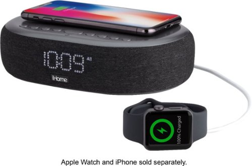 iHome TimeBoost - Bluetooth Stereo Alarm Clock with Speakerphone, Wireless Charging and USB Charging - Black/Gunmetal SHOP ONLINE