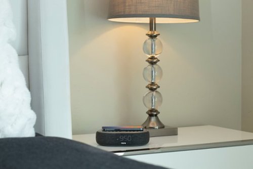 iHome TimeBoost - Bluetooth Stereo Alarm Clock with Speakerphone, Wireless Charging and USB Charging - Black/Gunmetal BUY IN QATAR