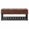 Simpli Home - Cosmopolitan 44 inch Wide Traditional Rectangle Storage Ottoman Bench Faux Leather - Distressed Saddle Brown-Front_Standard