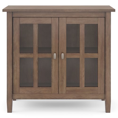 Simpli Home - Warm Shaker SOLID WOOD 32 inch Wide Transitional Low Storage Cabinet in - Rustic Natural Aged Brown