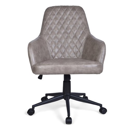 Simpli Home - Goodwin Swivel Office Chair - Distressed Grey-Front_Standard 