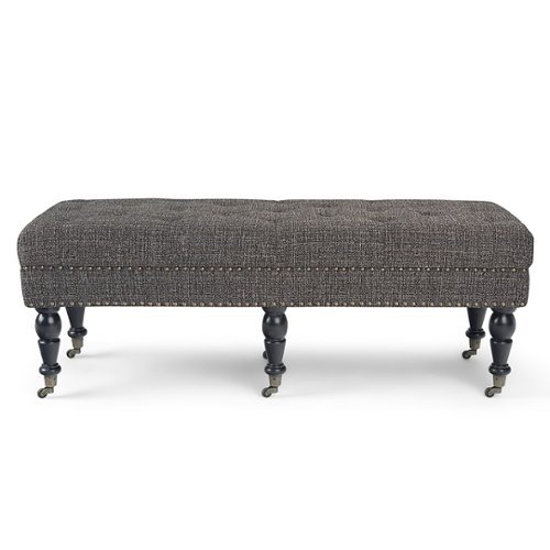 

Simpli Home - Henley 49 inch Wide Traditional Rectangle Tufted Ottoman Bench - Ebony