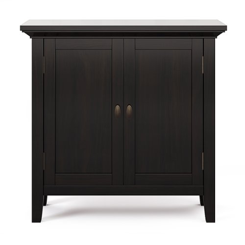 Simpli Home - Redmond SOLID WOOD 32 inch Wide Transitional Low Storage Cabinet - Hickory Brown-Front_Standard 