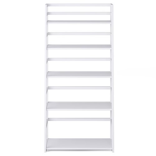Simpli Home - Acadian SOLID WOOD 63 inch x 30 inch Rustic Ladder Shelf Bookcase in - White