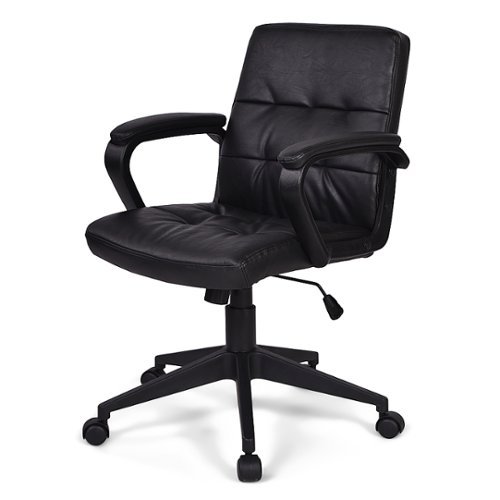 Simpli Home - Brewer Swivel Office Chair - Distressed Black