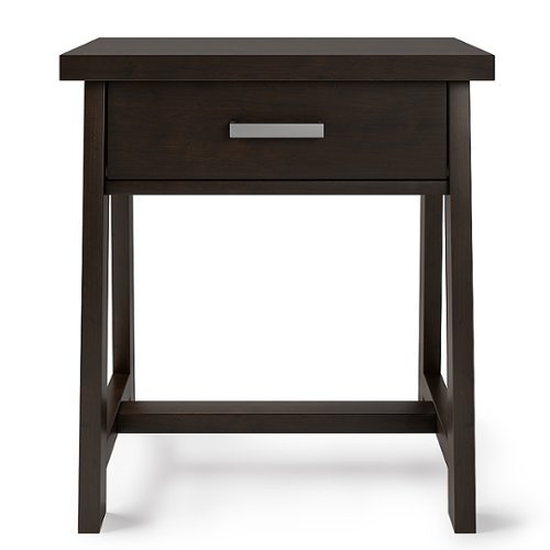 Simpli Home - Sawhorse Bedside Table - Dark Chestnut Brown-Front_Standard 