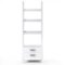 Simpli Home - Sawhorse SOLID WOOD 72 inch x 24 inch Modern Industrial Ladder Shelf with Storage - White-Front_Standard