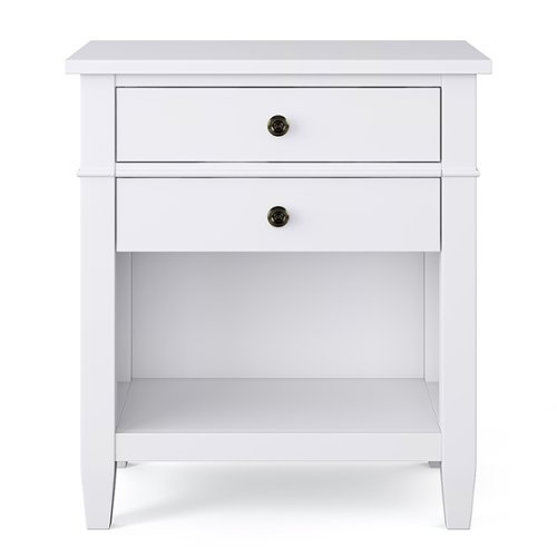 Simpli Home - Carlton SOLID WOOD 24 inch Wide Transitional Bedside Nightstand Table in - White