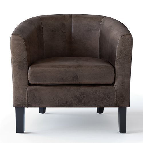 Simpli Home - Austin 30 inch Wide Tub Chair - Distressed Brown