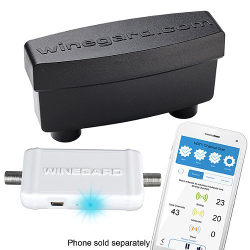 Winegard - PureTV Boost LNA Pro Ultra-Low-Noise Smart Outdoor HDTV Antenna Pre Amplifier + Integrated Channel Finder - Black
