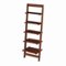Hastings Home - 5-Tier Wall Shelf -Finished Wood Book Shelf With Compact Ladder Styling, Works as Bathroom Shelf and Display Shelf - Walnut-Alt_View_Standard_16