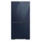 Samsung - BESPOKE 23 cu. ft. 4-Door Flex French Door Counter Depth Smart Refrigerator with Customizable Panel Colors - Navy Glass-Front_Standard 