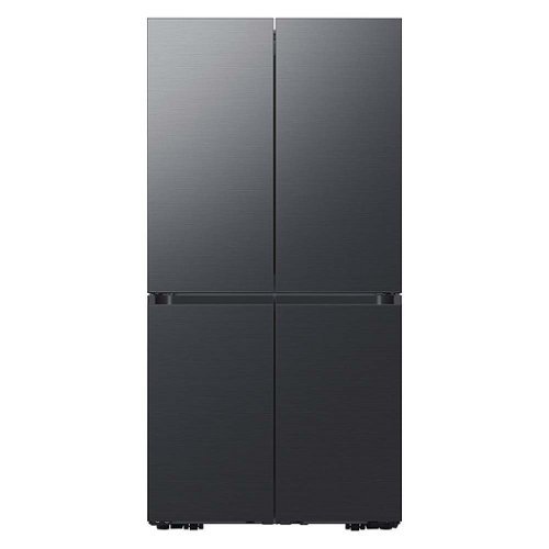 Samsung - BESPOKE 23 cu. ft. 4-Door Flex French Door Counter Depth Refrigerator with WiFi and Customizable Panel Colors - Matte black steel