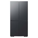 Samsung - BESPOKE 23 cu. ft. 4-Door Flex™ French Door Counter Depth Refrigerator with WiFi and Customizable Panel Colors - Matte black steel - Front_Standard