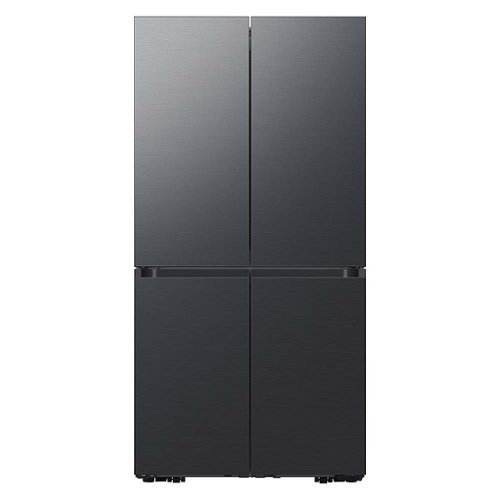 Samsung - BESPOKE 29 cu. ft. 4-Door Flex™ French Door Refrigerator with WiFi and Customizable Panel Colors - Matte black steel