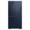 Samsung - BESPOKE 29 cu. ft. 4-Door Flex French Door Smart Refrigerator with Customizable Panel Colors - Navy Glass-Front_Standard