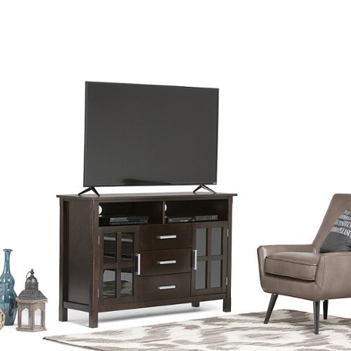 Simpli Home - Kitchener SOLID WOOD 53 inch Wide Contemporary TV Media Stand in Hickory Brown For TVs up to 55 inches - Hickory Brown
