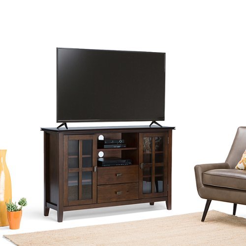 Simpli Home - Artisan SOLID WOOD 53 inch Wide Transitional TV Media Stand in Russet Brown For TVs up to 60 inches - Russet Brown
