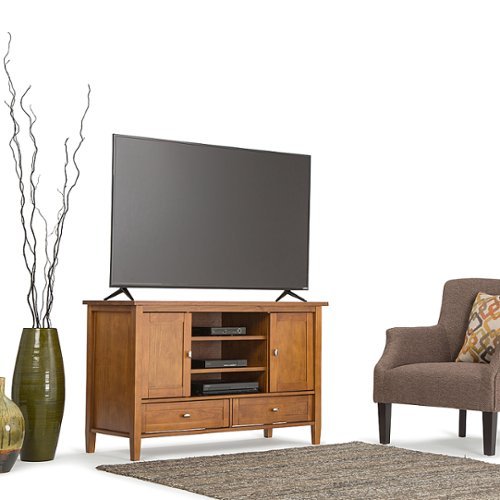 Photos - Mount/Stand Simpli Home  Warm Shaker Solid Wood 47 inch Wide Transitional TV Media St 
