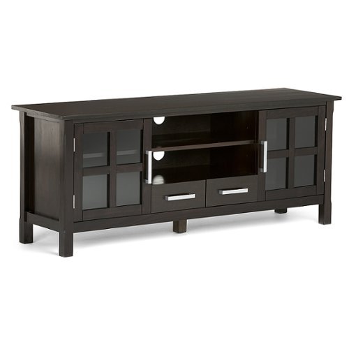 Simpli Home - Kitchener SOLID WOOD 60 inch Wide Contemporary TV Media Stand in Hickory Brown For TVs up to 65 inches - Hickory Brown