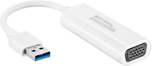 Best Buy essentials™ USB to VGA Adapter - White GLOBAL SHIPPING