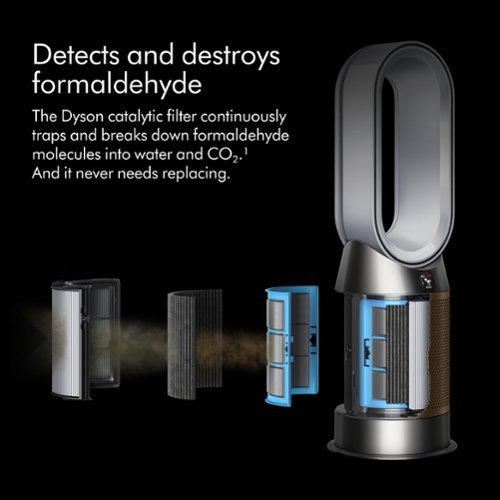 Dyson - Purificador Caliente + Frío Formaldehído - HP09 - Purificador de aire, calentador y ventilador Smart Tower - Blanco/Dorado