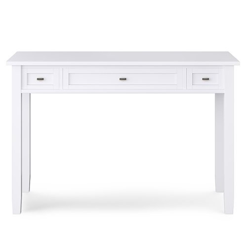 Simpli Home - Warm Shaker SOLID WOOD Transitional 48 inch Wide Writing Office Desk in - White