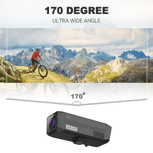Rexing A1 Front and Back 1080p Waterproof Action Camera with Wi-Fi - Black BUY ONLINE