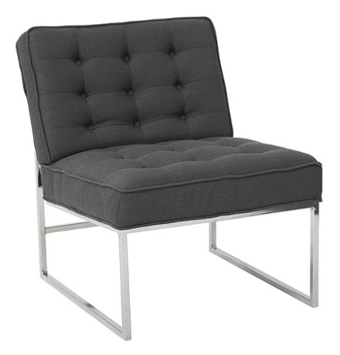 OSP Home Furnishings - Anthony 26” Wide Chair with Chrome Base - Klein Charcoal
