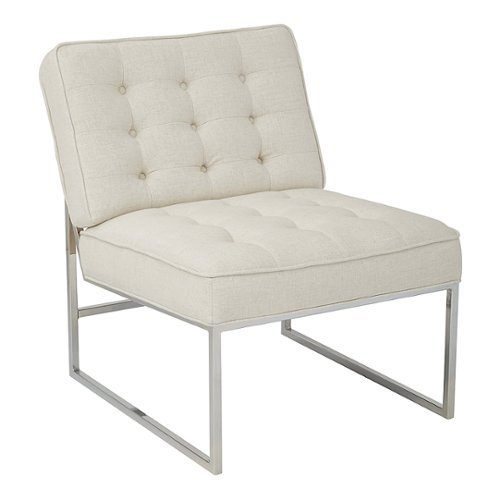 OSP Home Furnishings - Anthony 26” Wide Chair with Chrome Base - Linen