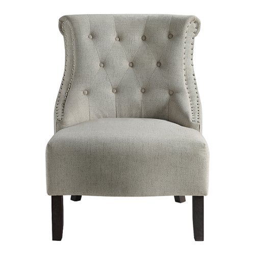 OSP Home Furnishings - Evelyn Tufted Chair in Fabric - Linen