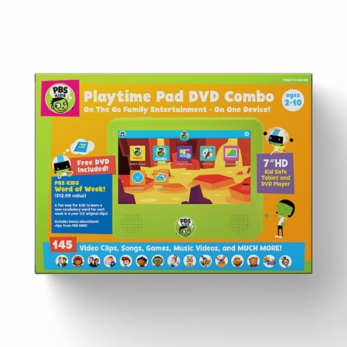 PBS Kids Playtime Pad 7” - Tablet with DVD Player & Bonus DVD - 16GB - WiFi - Green WORLDWIDE DELIVERY