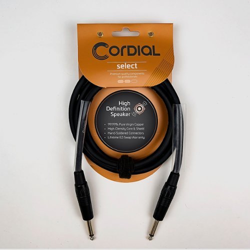 Cordial - Premium Speaker Cable with 1/4" TS to 1/4" TS Connectors - Black