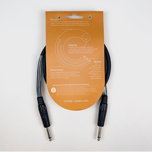 Cordial Premium Speaker Cable with 1/4 TS to 1/4 TS Connectors - Black WORLDWIDE DELIVERY