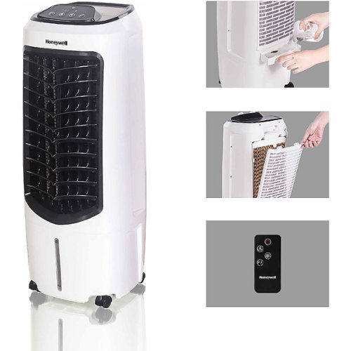 Honeywell - 194 CFM Indoor Evaporative Air Cooler (Swamp Cooler) with Remote Control - White