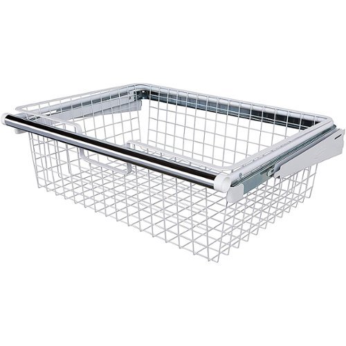 RubberMaid - Metal Wire Sliding Storage Basket for Closet Organizer Kits - White