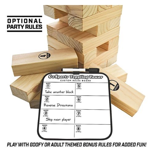 GoSports - Wooden Toppling Tower Giant Outdoor Backyard Lawn Game, Natural-Alt_View_Standard_13 