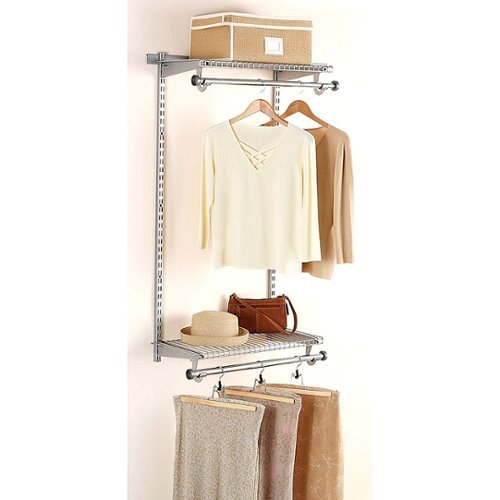 RubberMaid - Titanium Space Add-On Shelving and Hanging Clothes Kit
