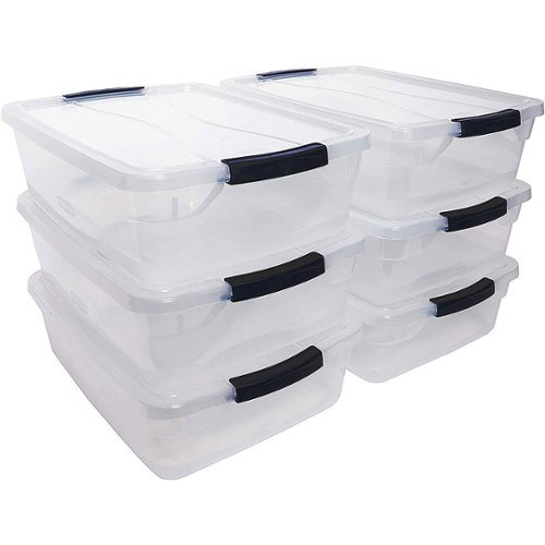 RubberMaid - Cleverstore Plastic Storage Tote Container with Lid (6 Pack)