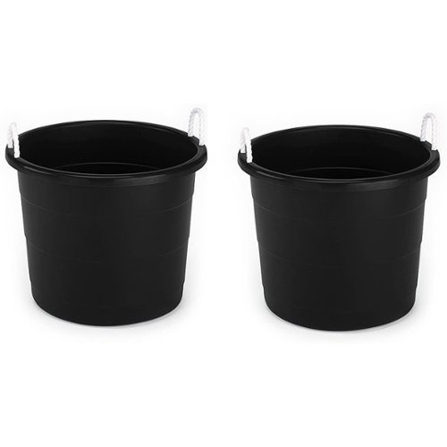 Homz - Utility Storage Bucket Tub w/Rope Handle, Set of 2 - Black