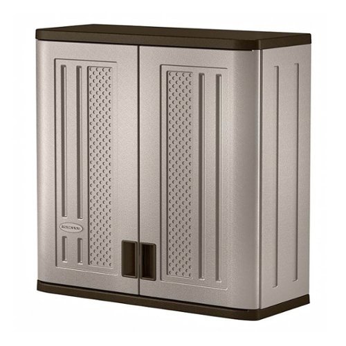 Suncast - Resin Single Shelf Garage Wall Storage Cabinet - Platinum