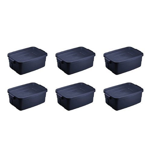 RubberMaid - Roughneck 3 Gallon Rugged Storage Tote Container (6 Pack) - Blue