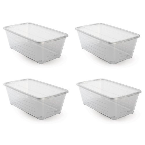 Life Story - Rectangular Clear Plastic Storage Shoe Box, 4 Pack-Front_Standard 