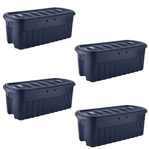 Rubbermaid Roughneck 50 Gallon Rugged Stackable Storage Tote Container (4 Pack)