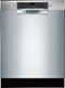 Bosch - 300 Series 24" Front Control Smart Built-In Dishwasher, 46 dBA - Silver-Front_Standard