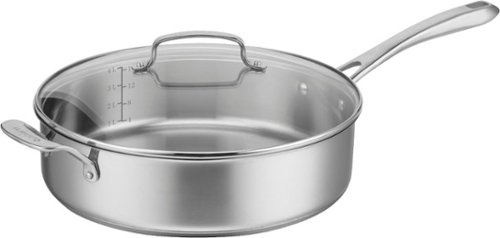 Cuisinart - Classic 5.5 Quart Saute Pan with Helper handle and cover - Silver
