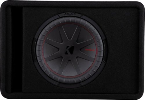 KICKER - CompR 12" Dual-Voice-Coil 2-Ohm Loaded Subwoofer Enclosure - Black