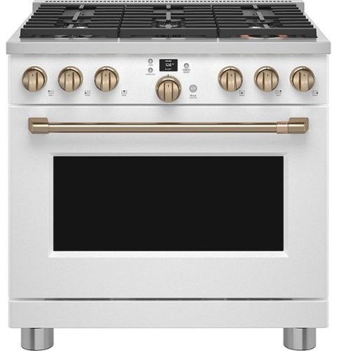 Café C2Y366P4TW2 36 inch Matte White Smart Dual-Fuel Commercial-Style Range