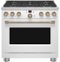 Café - 5.75 Cu. Ft. Freestanding Dual Fuel True Convection Range with 6 Burners, Customizable - Matte White-Front_Standard